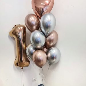 Шары на 1 год розовое золото