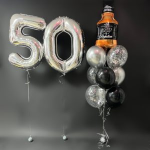 Серебряные шарики для мужчины на 50 лет