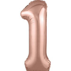 Цифра 1 розовое золото, Slim, 102 см