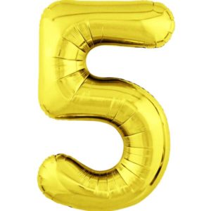 Цифра 5 золото, Slim, 102 см