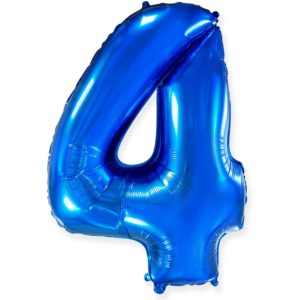 Цифра 4 синяя, объемная, 102 см