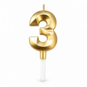 Свеча 3, грани, золото