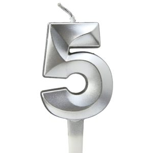 Свеча 5, грани, серебро