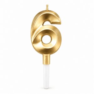 Свеча 6, грани, золото