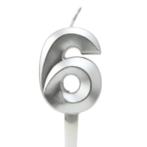 Свеча 6, грани, серебро