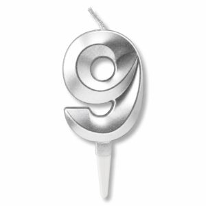 Свеча 9, грани, серебро