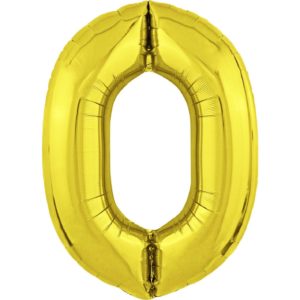 Цифра 0 золото 102 см — фото золотой фольгированной цифры для праздника